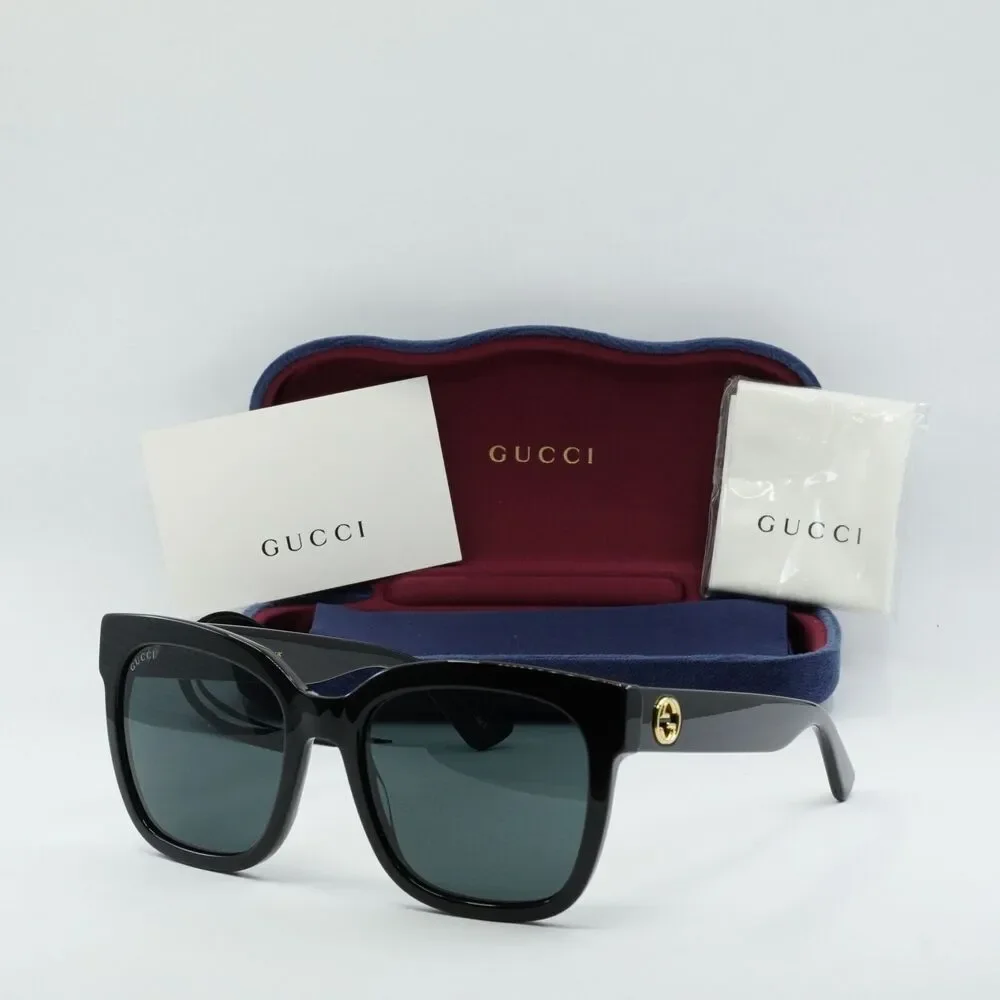 NWT Gucci GG0034SN-001-54 Black 54mm Sunglasses